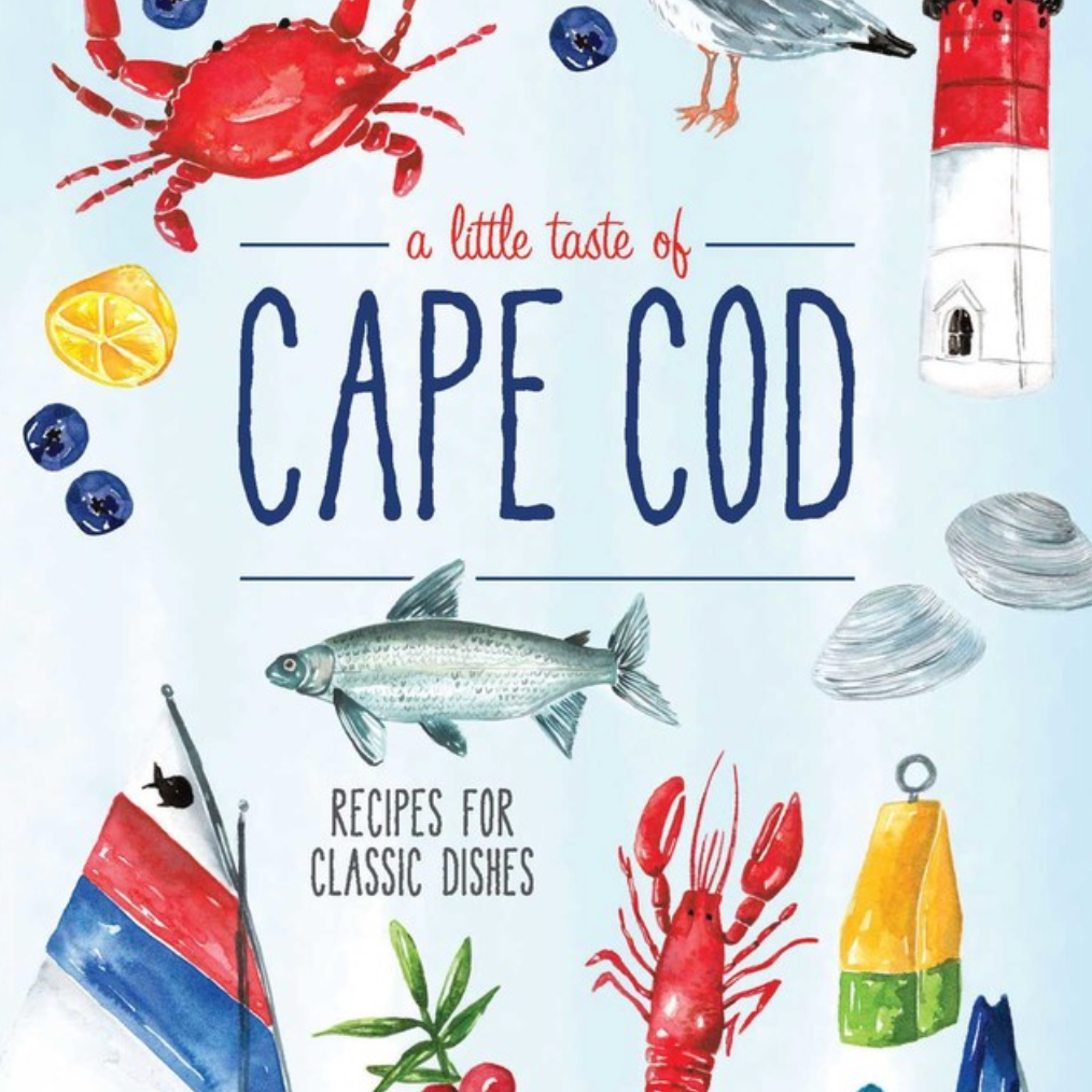 Cover of the A Little Taste of Cape Cod cookbook by Simon & Schuster – coastal recipes inspired by New England cuisine. Available at Be Charmed.