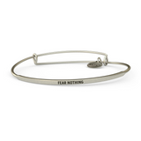 &LIVY Silver POSY Bangle Fear Nothing Bracelet