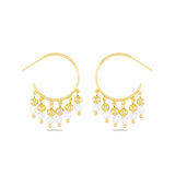 Amanda Blu Gold Moonstone Fringe Hoop Earrings