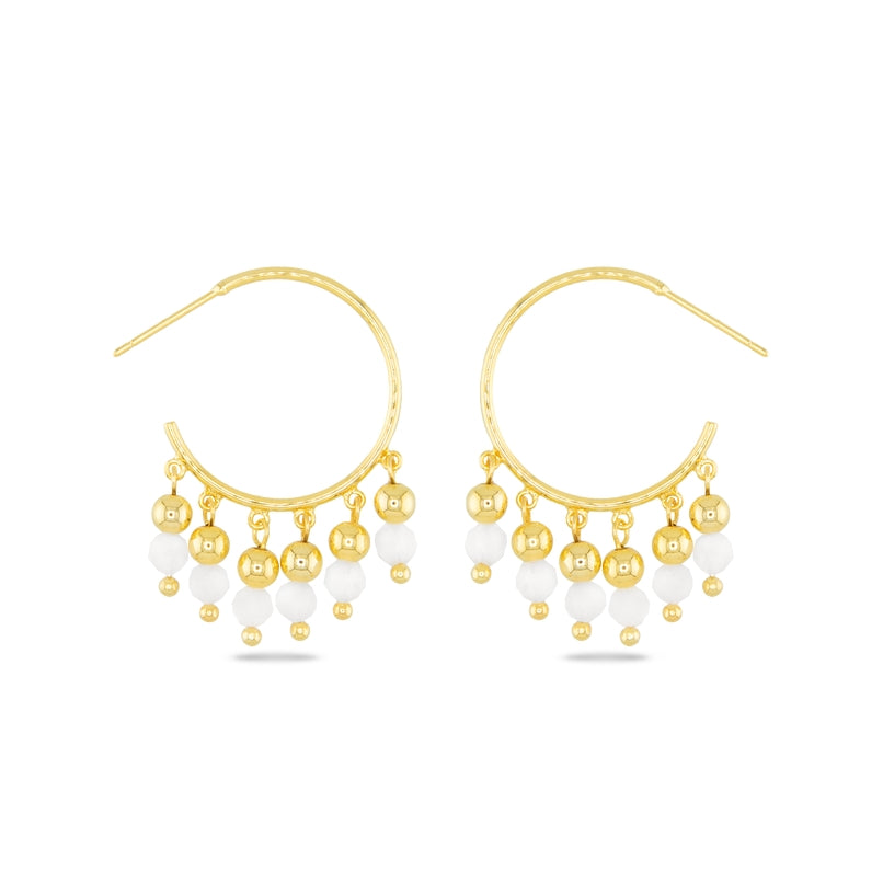 Amanda Blu Gold Moonstone Fringe Hoop Earrings