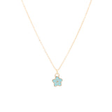 Rebecca Accessories - Necklace - Blue Flower