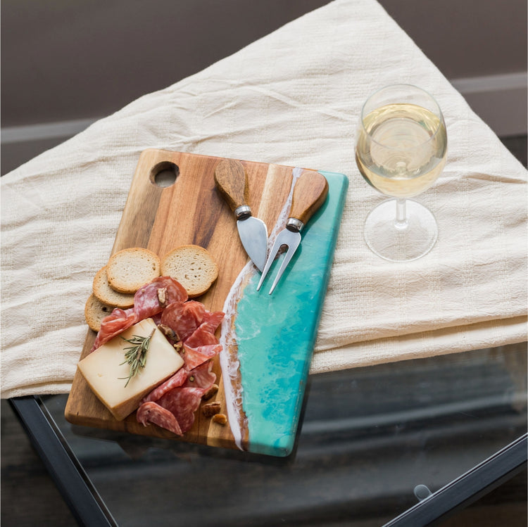 Lynn & Liana Small Cheese Board Caribbean Blue