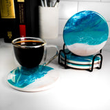 Lynn & Liana Resin Coasters Caribbean Blue