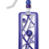 Adajio 2-Part Earrings with Lines, Bubbles, and Cabochon—lightweight artisan statement jewelry. Available at Be Charmed