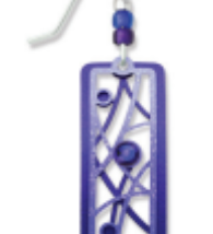 Adajio 2-Part Earrings with Lines, Bubbles, and Cabochon—lightweight artisan statement jewelry. Available at Be Charmed