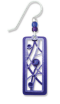 Adajio 2-Part Earrings with Lines, Bubbles, and Cabochon—lightweight artisan statement jewelry. Available at Be Charmed