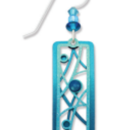 Adajio Aqua 2-Part Earrings with Twigs & Bubbles design—lightweight artisan statement jewelry. Available at Be Charmed
