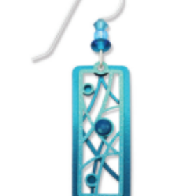 Adajio Aqua 2-Part Earrings with Twigs & Bubbles design—lightweight artisan statement jewelry. Available at Be Charmed