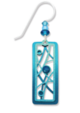 Adajio Aqua 2-Part Earrings with Twigs & Bubbles design—lightweight artisan statement jewelry. Available at Be Charmed