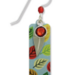 Adajio Column Earrings with Multi-Colored Leaves—lightweight artisan statement jewelry with nature-inspired design. Available at Be Charmed