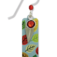 Adajio Column Earrings with Multi-Colored Leaves—lightweight artisan statement jewelry with nature-inspired design. Available at Be Charmed