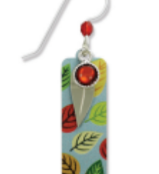 Adajio Column Earrings with Multi-Colored Leaves—lightweight artisan statement jewelry with nature-inspired design. Available at Be Charmed
