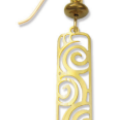 Adajio GP Filigree Column Earrings with Triple Spiral Pattern—artisan lightweight statement jewelry. Available at Be Charmed