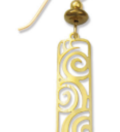 Adajio GP Filigree Column Earrings with Triple Spiral Pattern—artisan lightweight statement jewelry. Available at Be Charmed