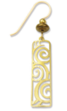 Adajio GP Filigree Column Earrings with Triple Spiral Pattern—artisan lightweight statement jewelry. Available at Be Charmed