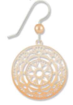 Adajio Ombre Pinks Mandala Earrings—colorful lightweight artisan statement jewelry. Available at Be Charmed