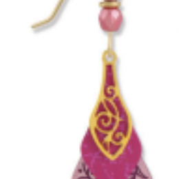 Adajio Decorative pink and gold hanging ornament on a white background. Available at Be Charmed. 