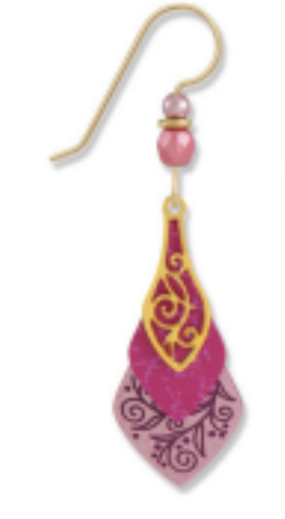 Adajio Decorative pink and gold hanging ornament on a white background. Available at Be Charmed. 