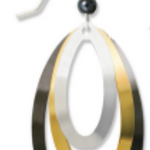 Adajio Three Part Stacked Earrings in IR, GP, and Hematite—artisan lightweight statement jewelry. Available at Be Charmed
