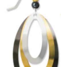 Adajio Three Part Stacked Earrings in IR, GP, and Hematite—artisan lightweight statement jewelry. Available at Be Charmed