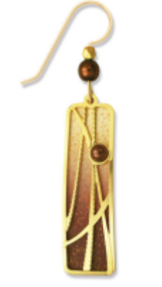Adajio Vanilla & Chocolate Ombre Column Earrings with GP Reeds and Cabochon—artisan lightweight statement jewelry. Available at Be Charmed