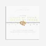 A Littles & Co Gold and Silver Always My Sister, Forever My Friend Bracelet on Card
