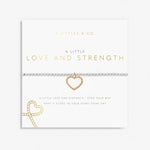 A Littles & Co Silver Love and Strength Bracelet on Card