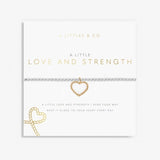 A Littles & Co Silver Love and Strength Bracelet on Card