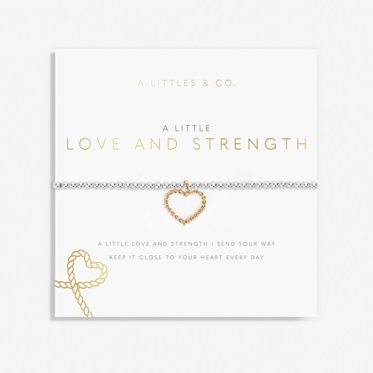 A Littles & Co Silver Love and Strength Bracelet on Card
