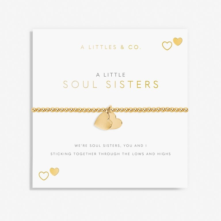 A Littles & Co Gold Soul Sisters Bracelet on Card