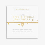 A Littles & Co Gold Happy Birthday Daughter Bracelet on Card