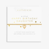 A Littles & Co Gold Happy Birthday Daughter Bracelet on Card