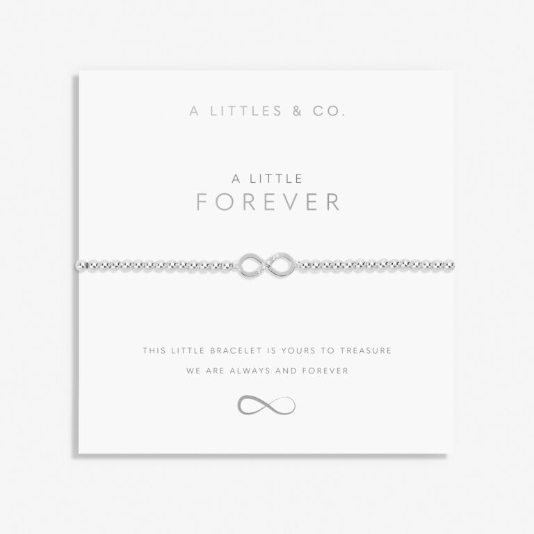A Littles & Co Silver Forever Bracelet on Card