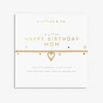 A Littles & Co Gold Happy Birthday Mom Bracelet on Card