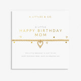 A Littles & Co Gold Happy Birthday Mom Bracelet on Card
