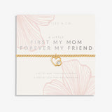 A Littles & Co Gold First My Mom Forever My Friend Bracelet on Card