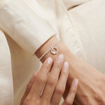 Woman Wearing A Littles & Co Silver Wonderful Grandma Bracelet