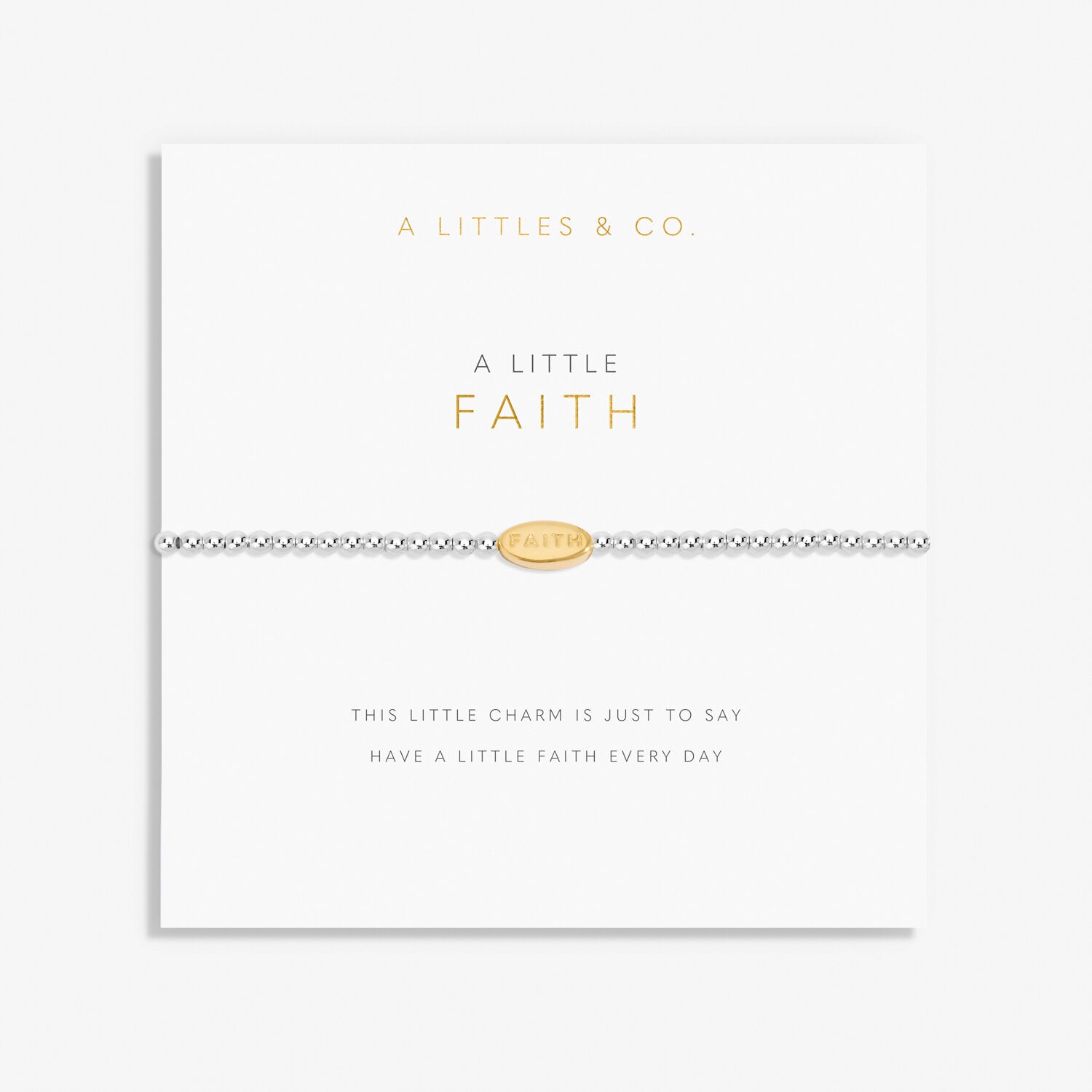 A Littles & Co Silver & Gold Faith Bracelet on Card