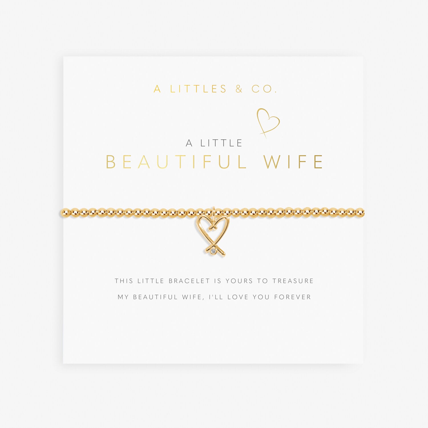 A Littles & Co Gold Beautiful Wife Bracelet on Card