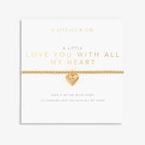 A Littles & Co Gold Love You With All My Heart Bracelet on Card
