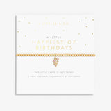 A Littles & Co Gold Happiest of Birthdays Bracelet on Card