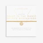 A Littles & Co Gold Trust In The Magic Of New Beginnings Bracelet on Card