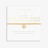 A Littles & Co Gold Trust In The Magic Of New Beginnings Bracelet on Card