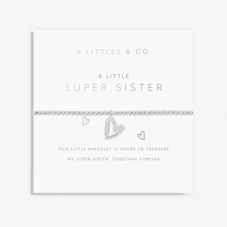 A Littles & Co Children's Silver Super Sister Bracelet on Card