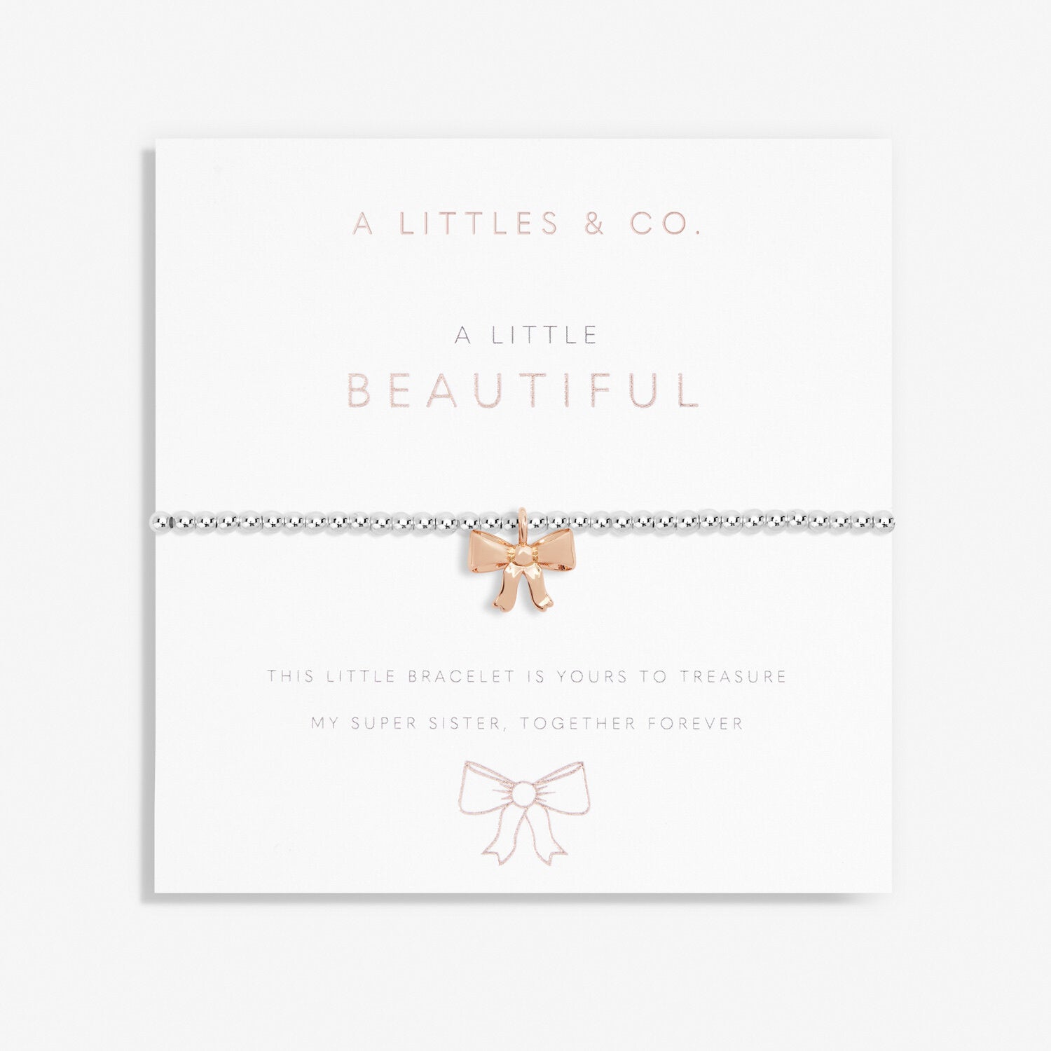 A Littles & Co Children's Silver & Rose Gold Beautiful Bracelet on Card