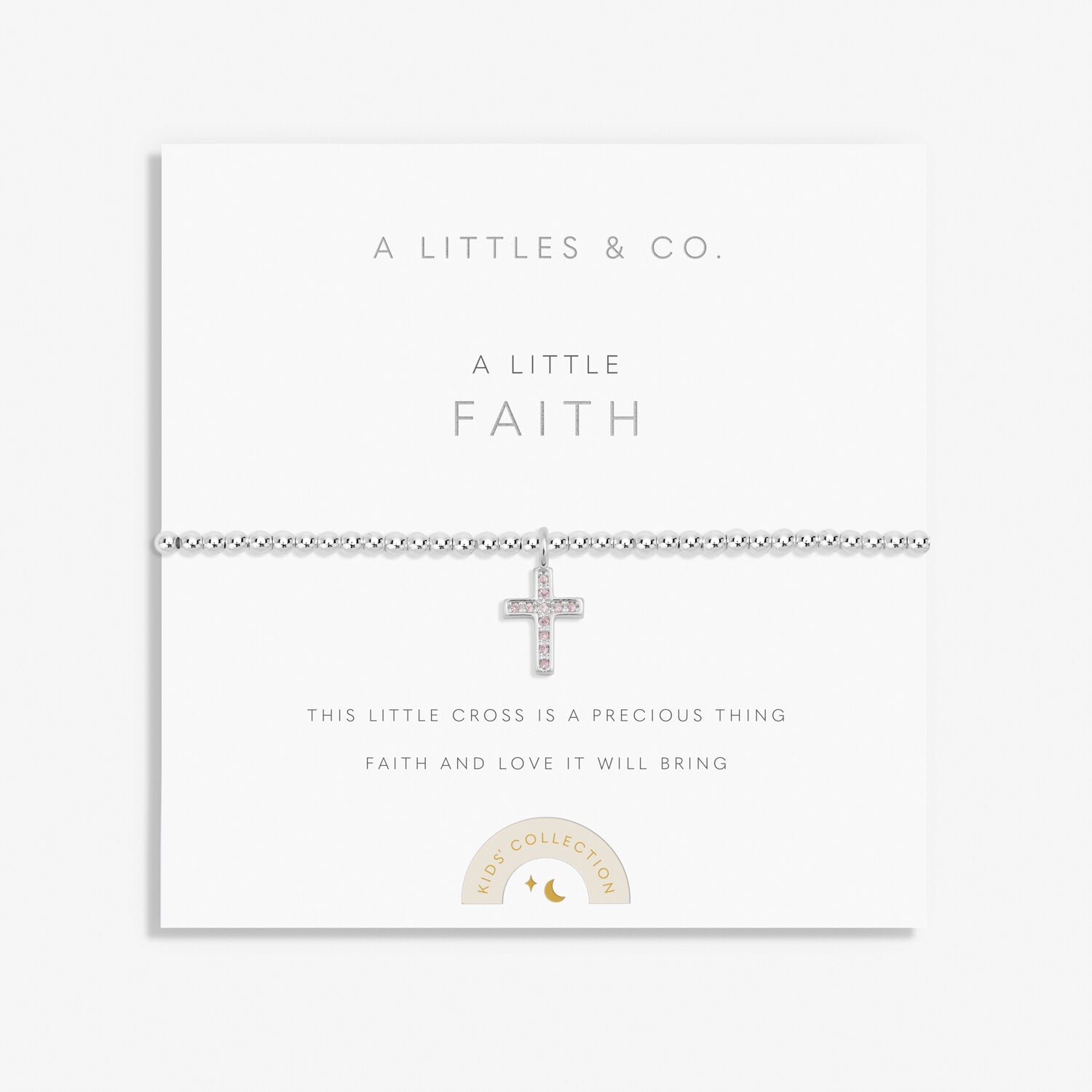 A Littles & Co Silver Children's Faith Bracelet on Card