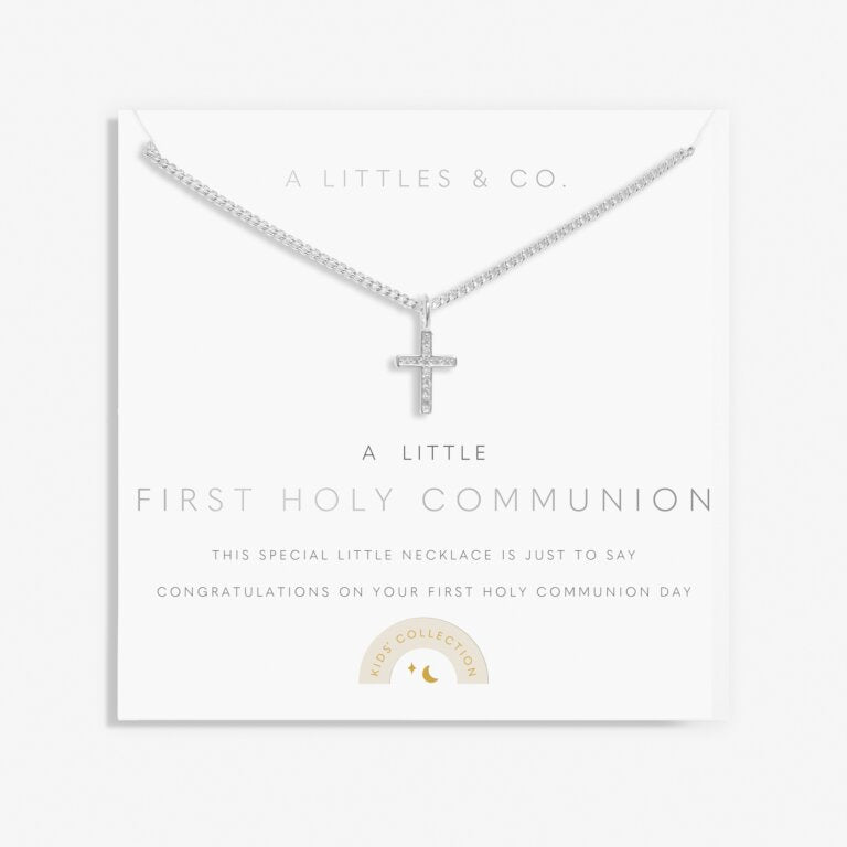 A Littles & Co Children's Silver First Holy Communion Necklace on Card
