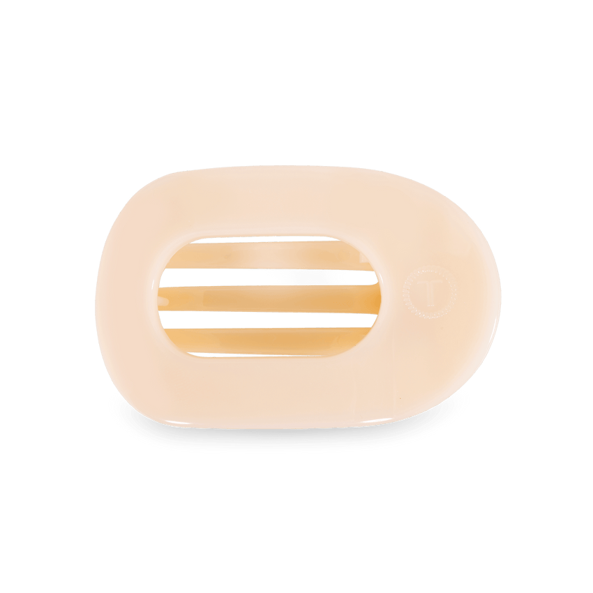 Teleties Medium Flat Round Clip Almond Beige