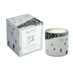 Annapolis Candle Kim Hovell Slope Slide Boxed Candle – crisp winter scent with signature artwork. Available at Be Charmed.