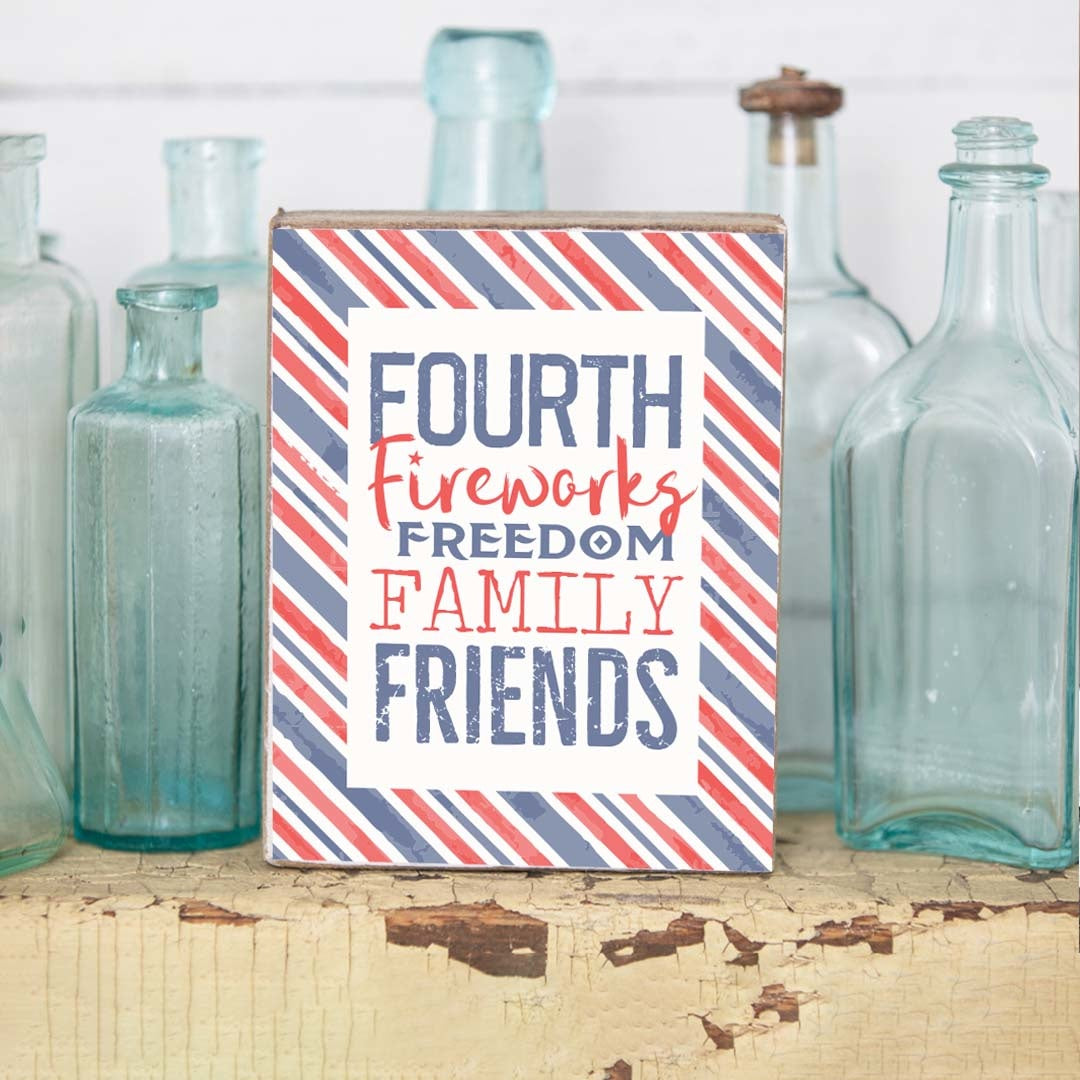 Rustic Marlin Fourth Festivities wood block, patriotic home decor by Be Charmed, Available at Be Charmed